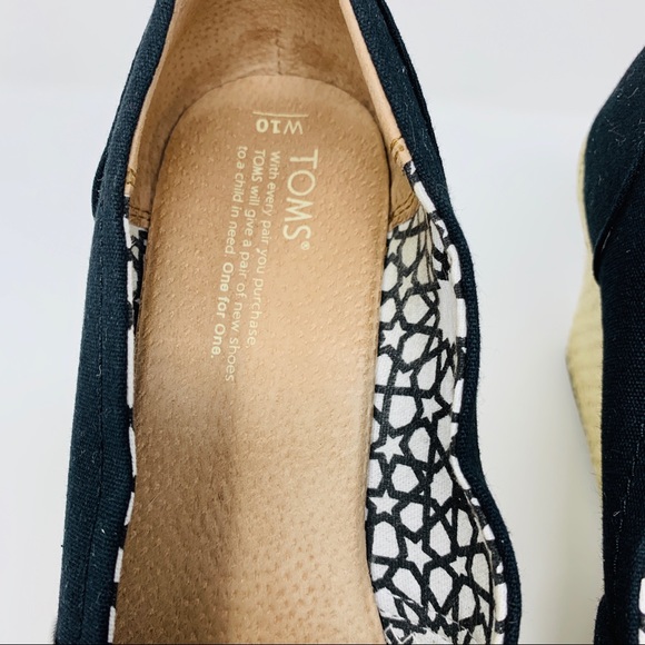 Tom's Espadrilles, Black, Size 10 - Picture 2 of 8